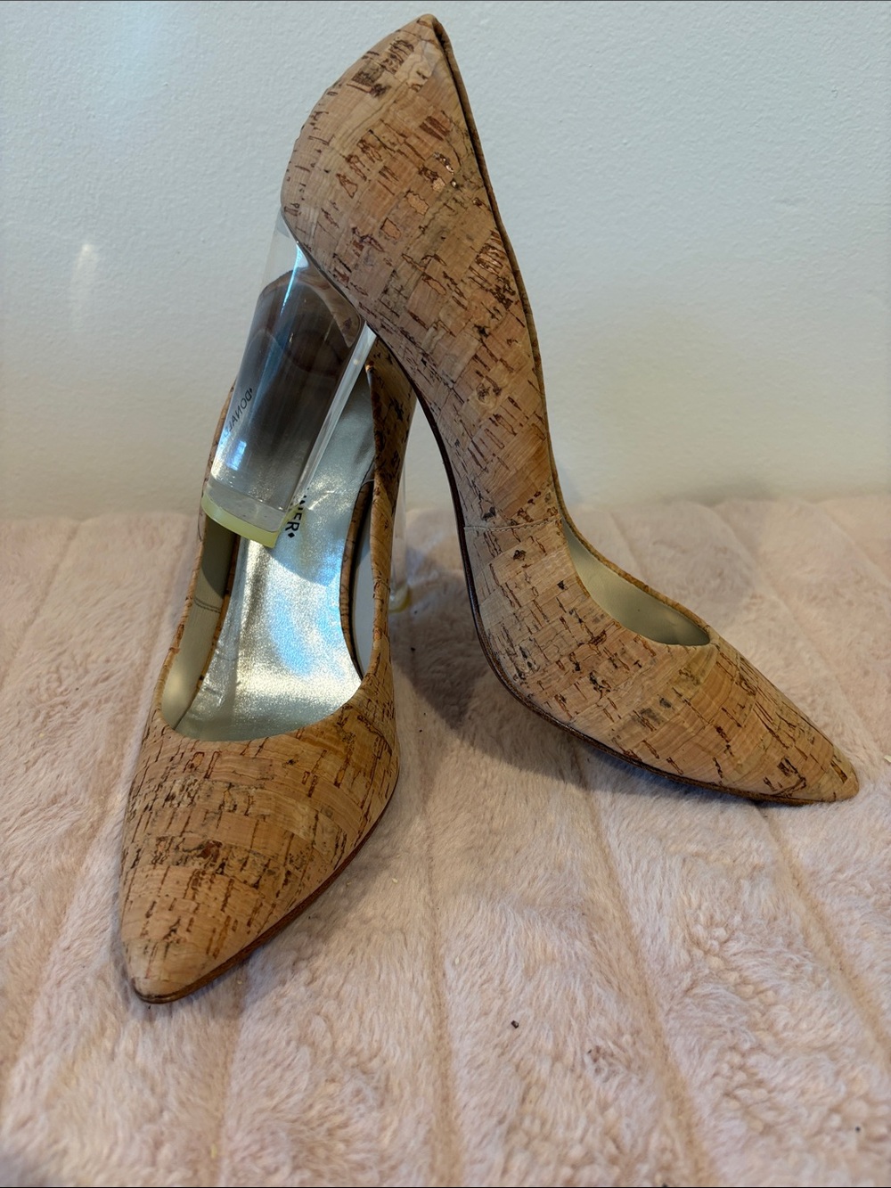 Donald J. Pliner Cork Pointed-Toe High Heel Pumps - Natural
